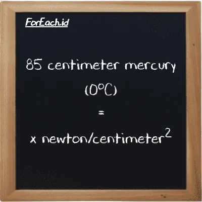 Example centimeter mercury (0<sup>o</sup>C) to newton/centimeter<sup>2</sup> conversion (85 cmHg to N/cm<sup>2</sup>)